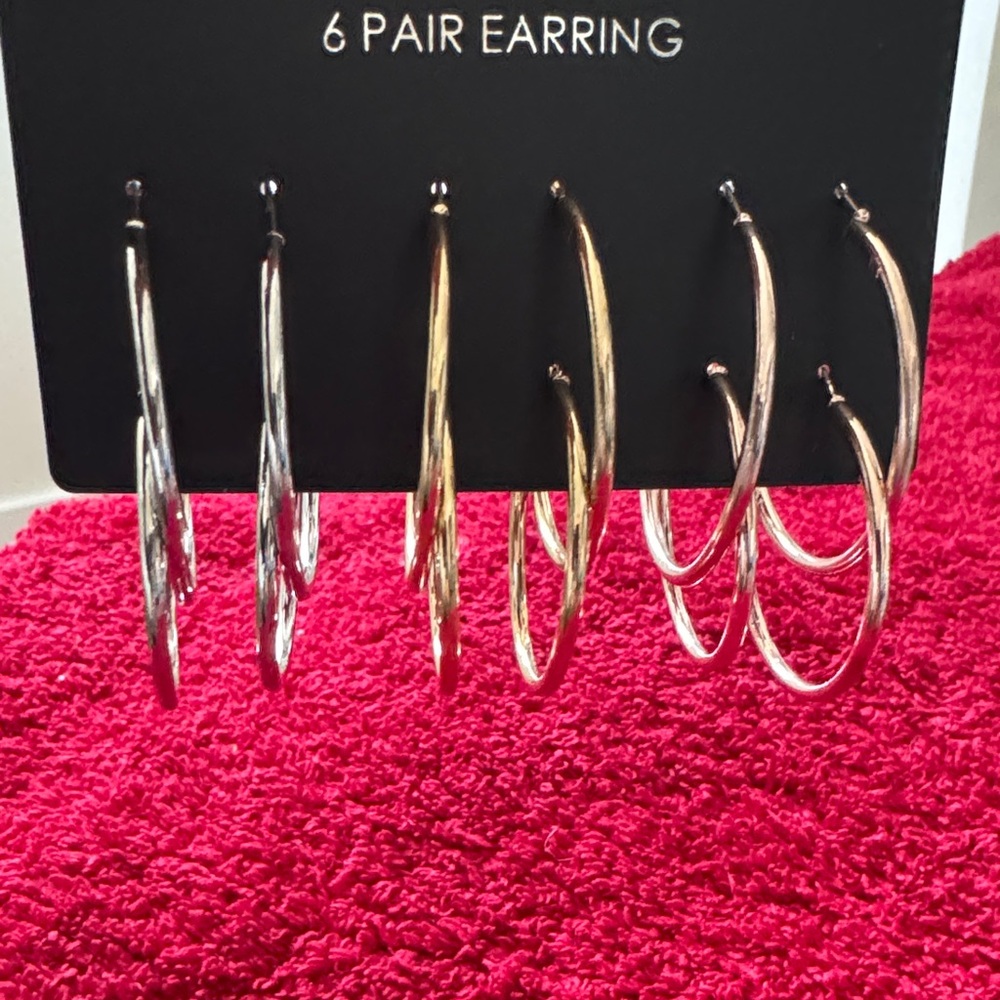 Elegant Silver and Gold Hoop Earring Set